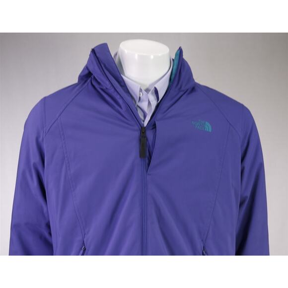 The North Face Women's Purple Zip Front Primaloft Hooded Windwall Jacket XL - Picture 3 of 10